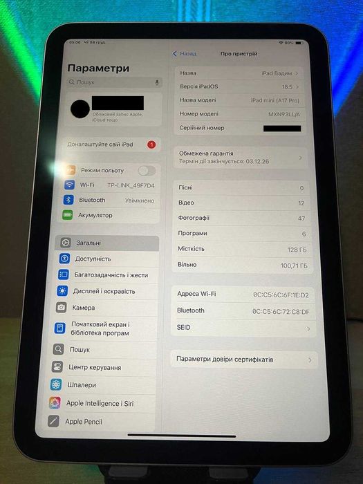 Apple IPad mini 7 Wi-Fi 128GB