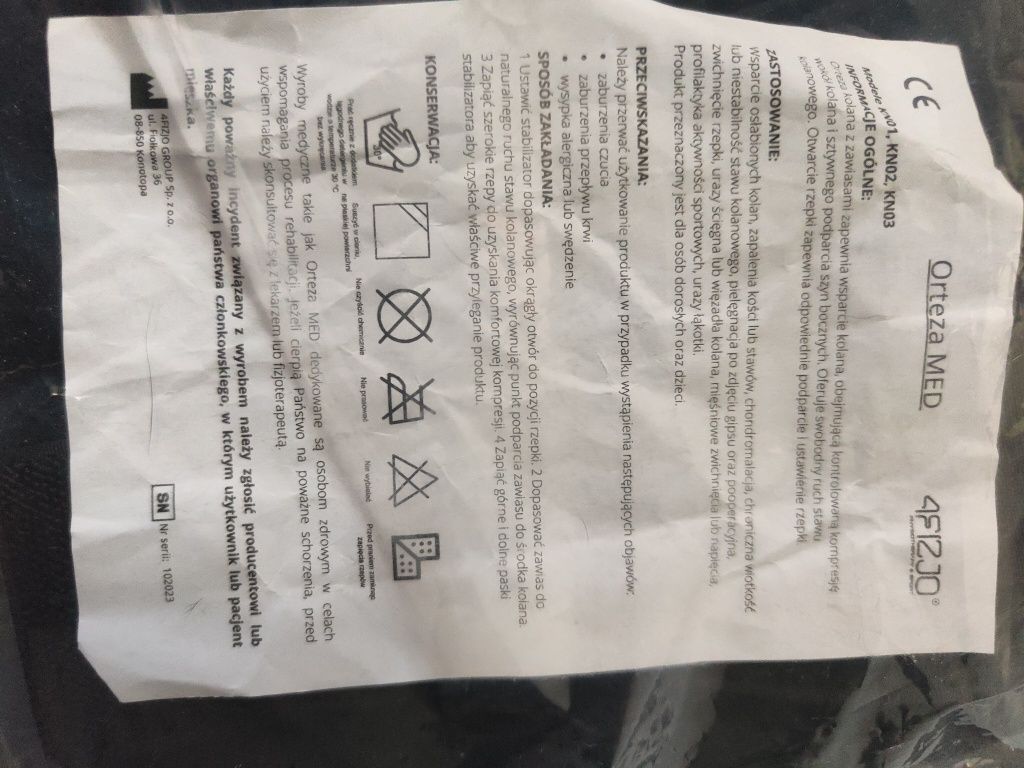 Stabilizator kolana orteza 4fizjo opaska stabilizująca usztywnienie