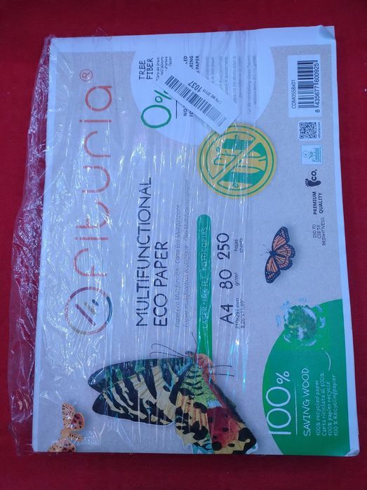 papier recyklingowy a4 250 sztuk ekologiczny fituria80 gr/m do biura