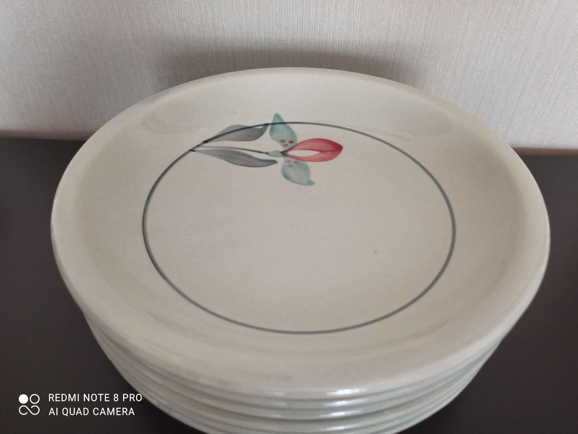Talerze głębokie, ręcznie malowane, porcelit DDR