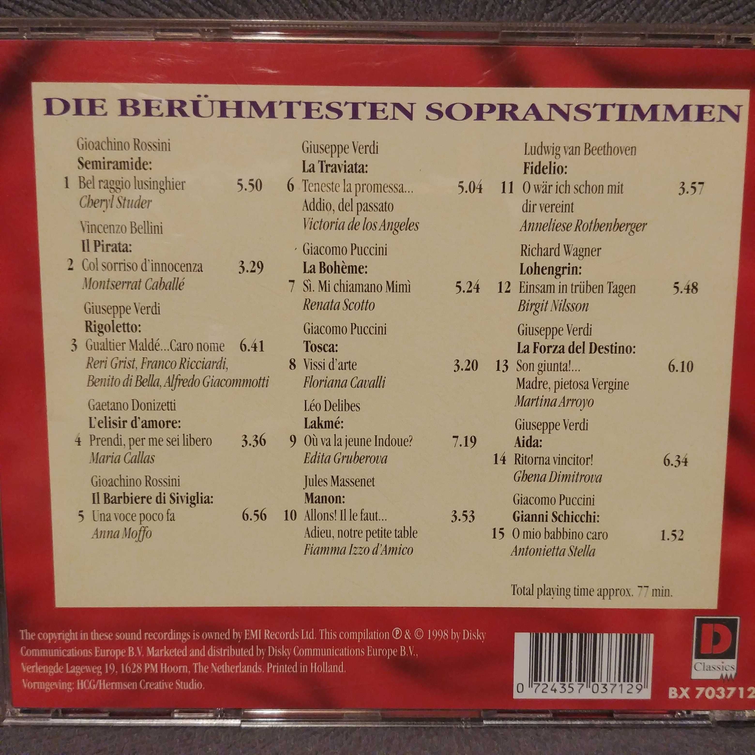 /opera, soprany/ Świat opery. Najsłynniejsze głosy sopranowe. Płyta CD