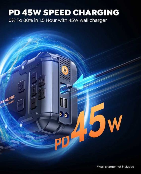 Jump StarterTREKURE Beta07 Power Bank Beta07 6000A 26800mAh 45W LED