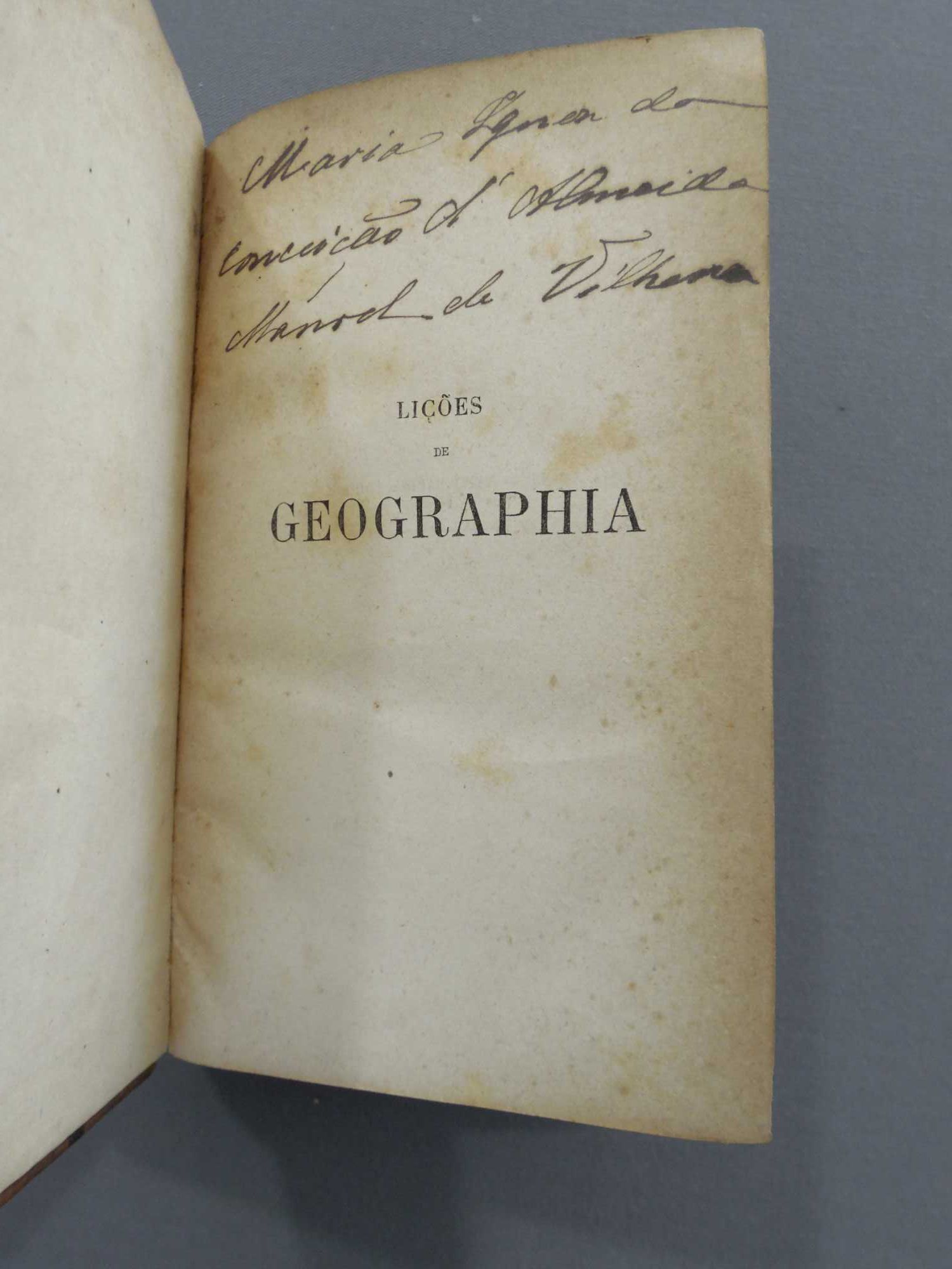 Livro Lições de Geographia, 1878