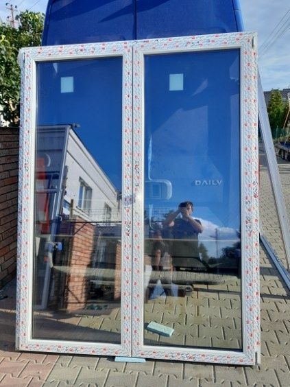 KR HAUS drzwi 176x230 tarasowe 2szt nowe 3 szybowe złoty dąb POZNAŃ