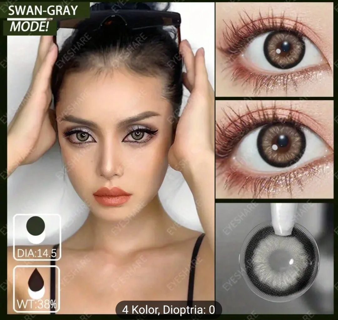 Swan Grey soczewki powiększające oczy naturalne bez mocy