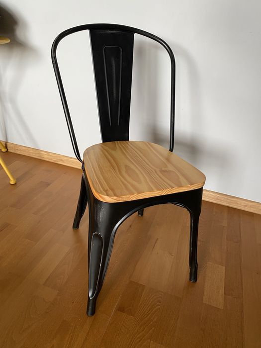 Krzesło do stołu metalowe/stalowe drewniane industrialne beton