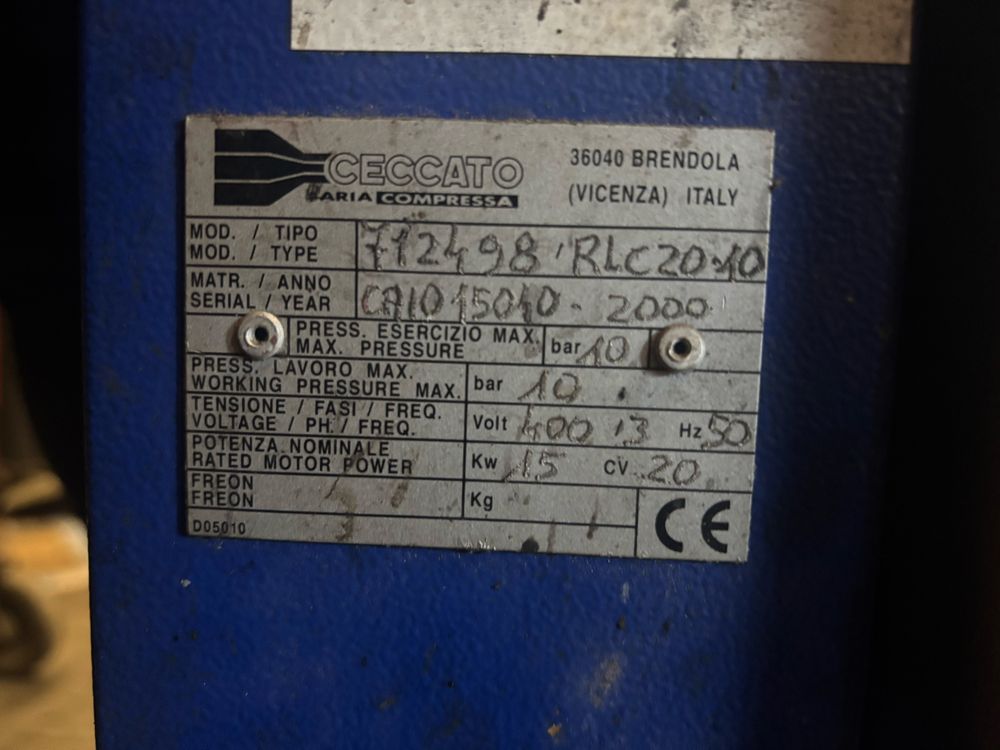 Kompresor śrubowy sprawny 15kw 10Bar