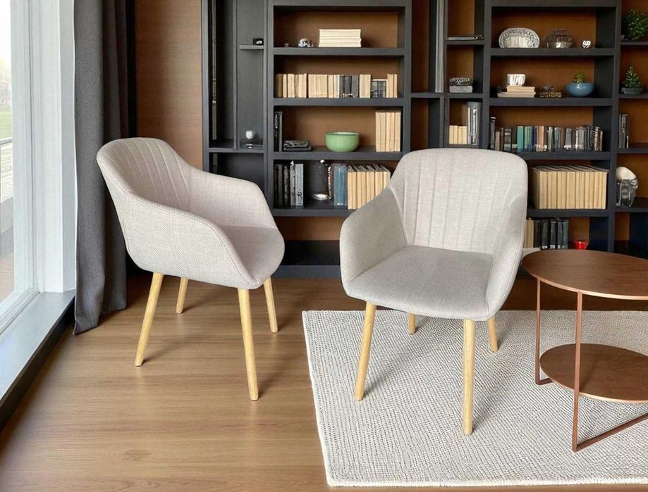 Krzesło fotel z podłokietnikami hoker taboret stołek Adslev Jysk 2szt