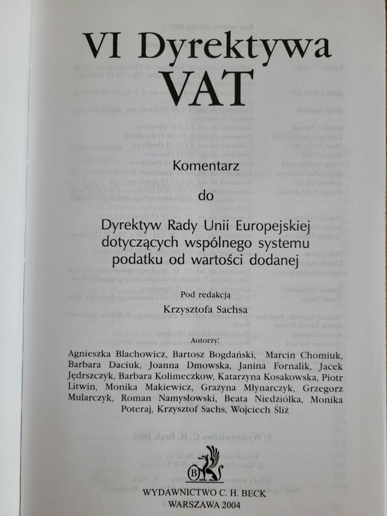 VI Dyrektywa VAT K. Sachsa