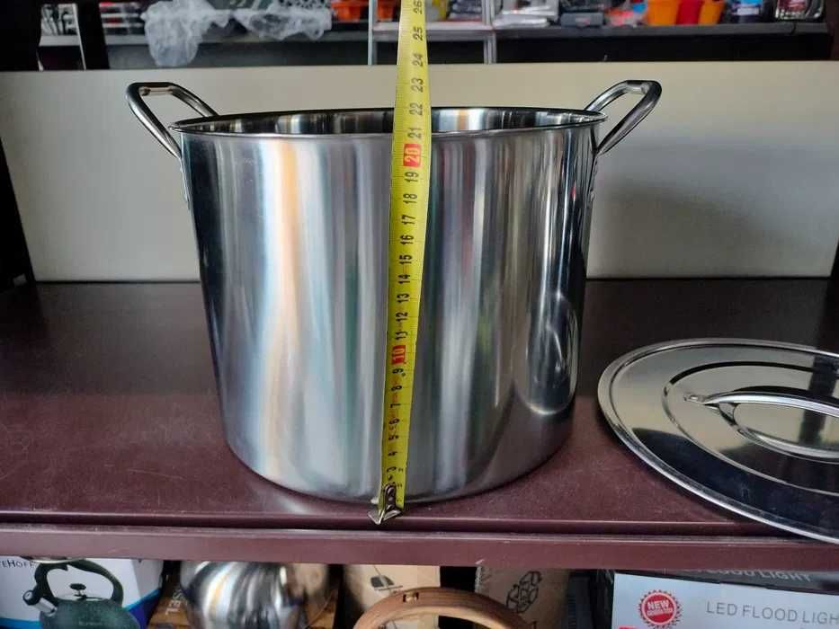 Duży gar garnek 10 litrów 25,5 cm średnicy 21cm wysoki nowy z pokrywka