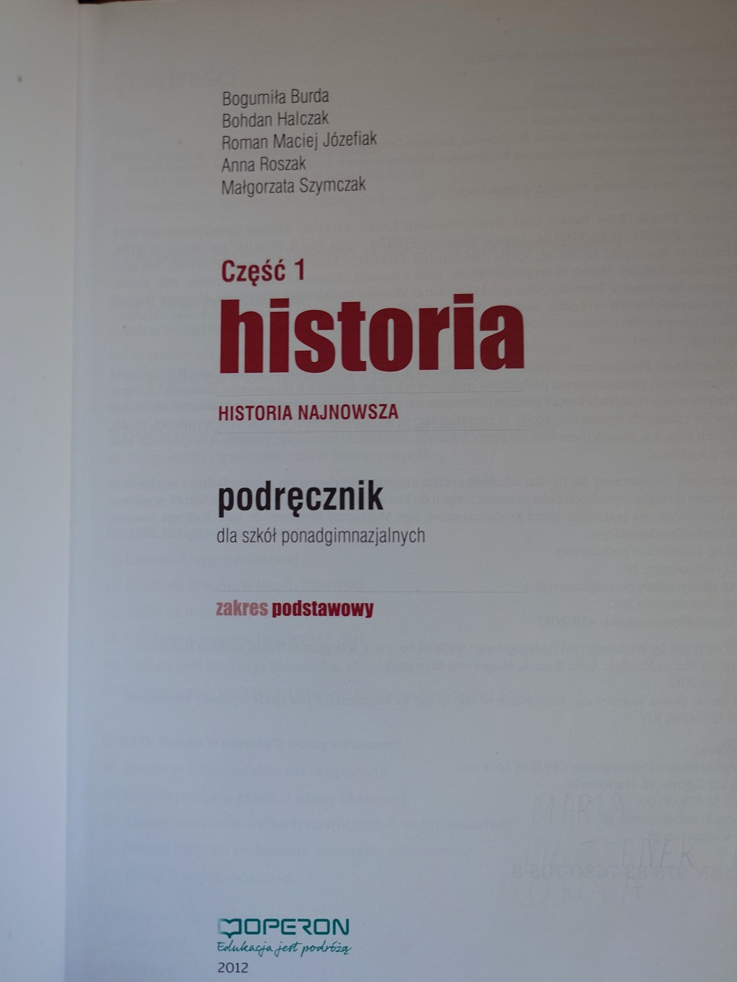 Historia cz.1 Operon podręcznik zakres podstawowy