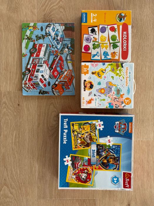 CzuCzu puzzle mapa świata przestrzenne Psi Patrol domino Granna