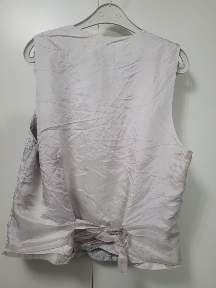 srebrne krawat i kamizelka ślubna vianelli ceremonia 106 cm kl. piers