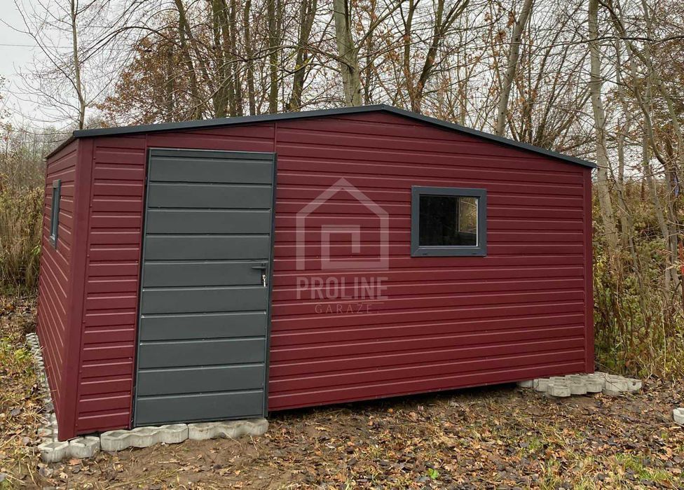 Schowek Domek ogrodowy 5x4m drzwi wiśnia 2x okna Dach dwuspad PLG197
