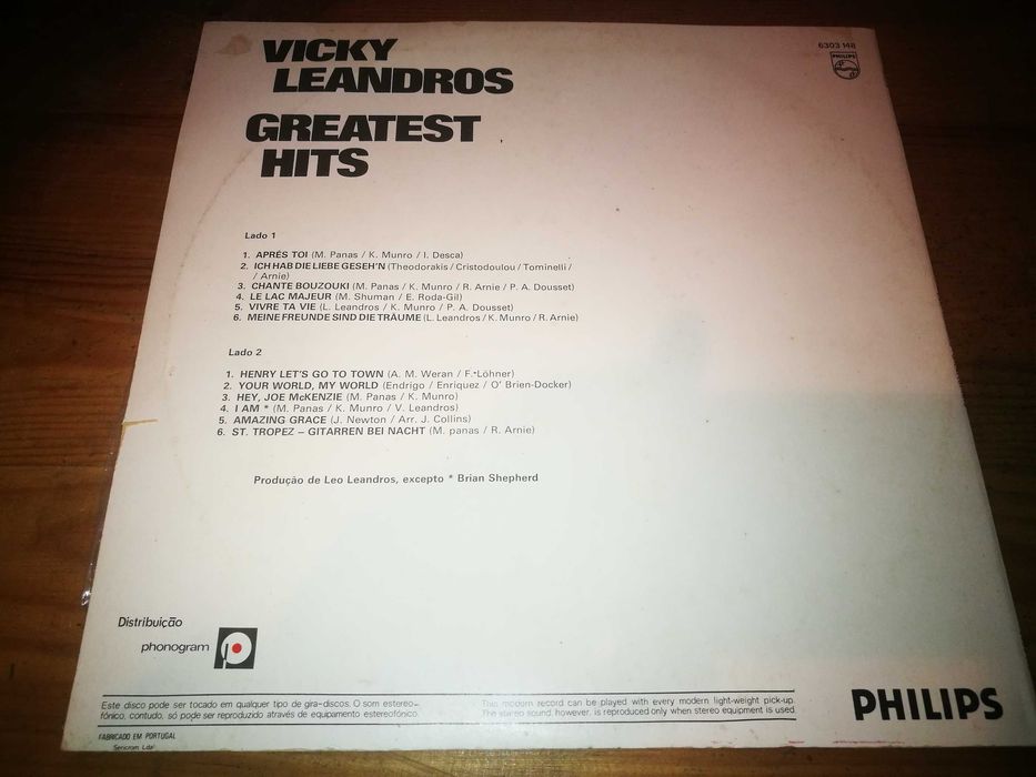 VICKY   LEANDROS - Greatest Hits   (Ed PORTUGUESA - 1973) LP