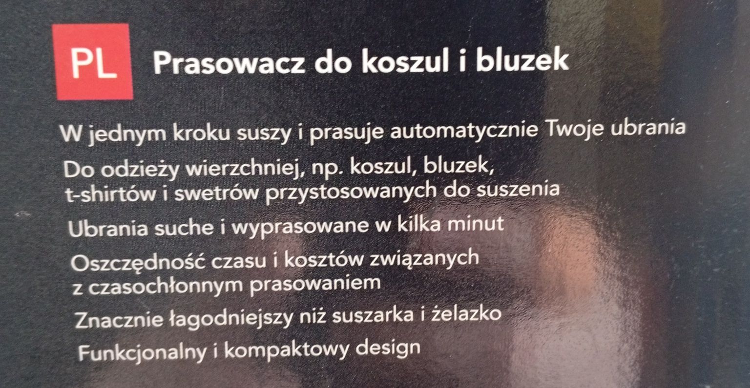 Parownica suszarka do ubrań prasowacz prasownica steamer do koszuli +