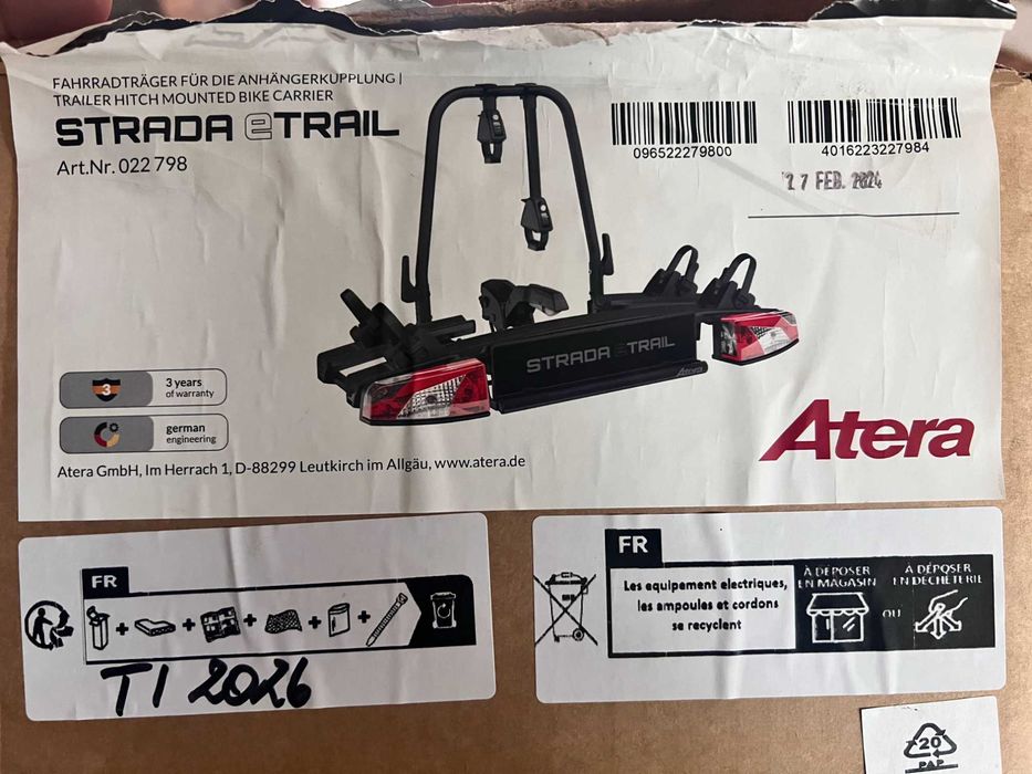Atera Strada eTrail  bagażnik uchwyt uchylny zamykany 60kg