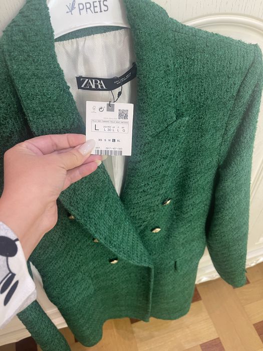 Твідовий теплий піджак-сукня Zara