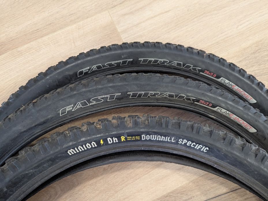 Opony 26" FastTrak i Maxxis Minion Dh R