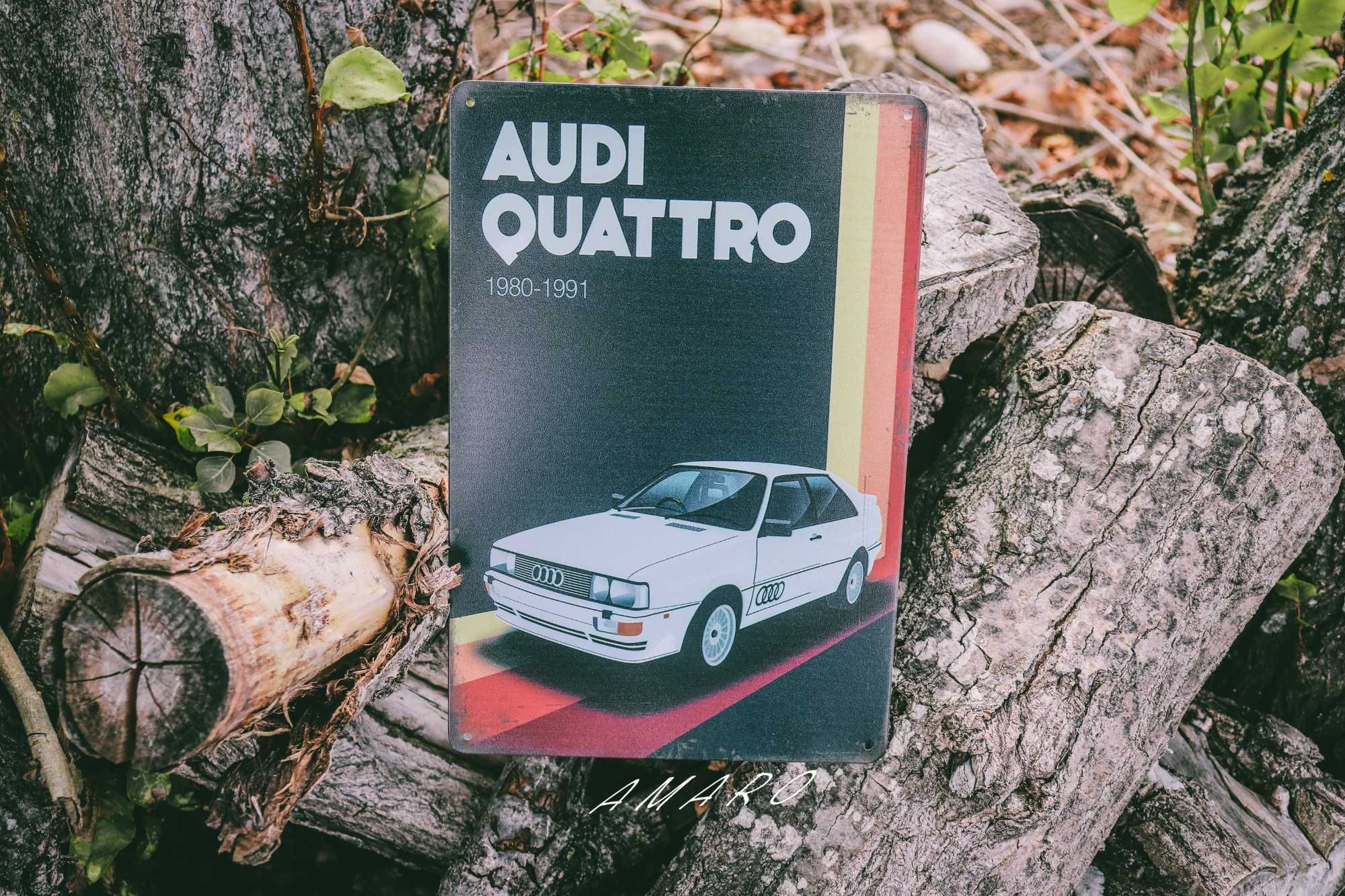 Placa/Chapa de Metal Vintage Retro Audi Quattro(Rally Grupo B)| NOVA