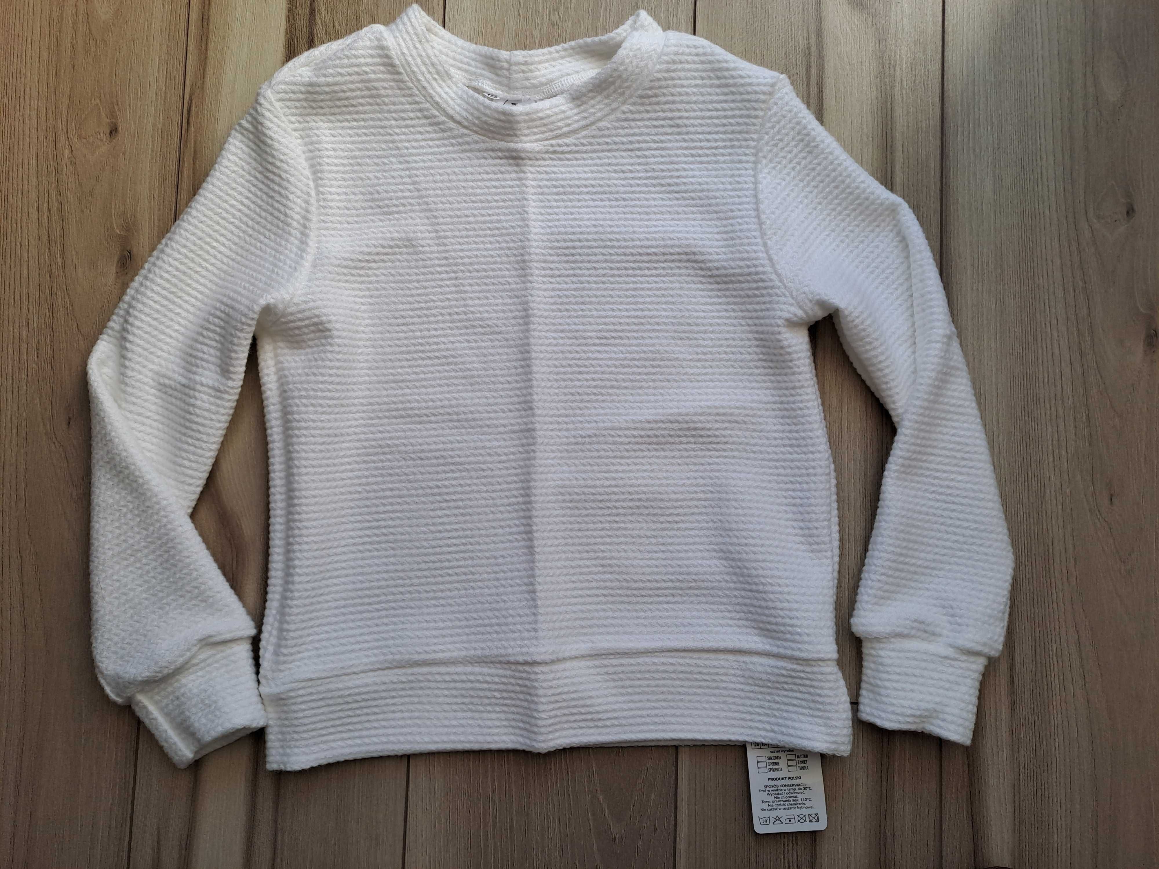 Nowy Biały wełniany sweter r.122 elegancki / komunijny