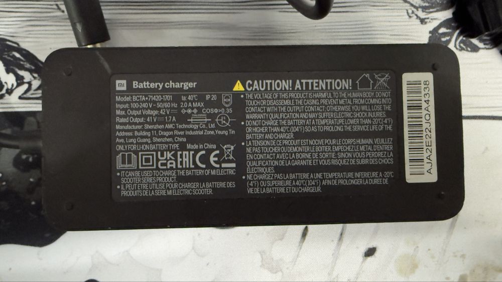 Carregador trotinete Xiaomi