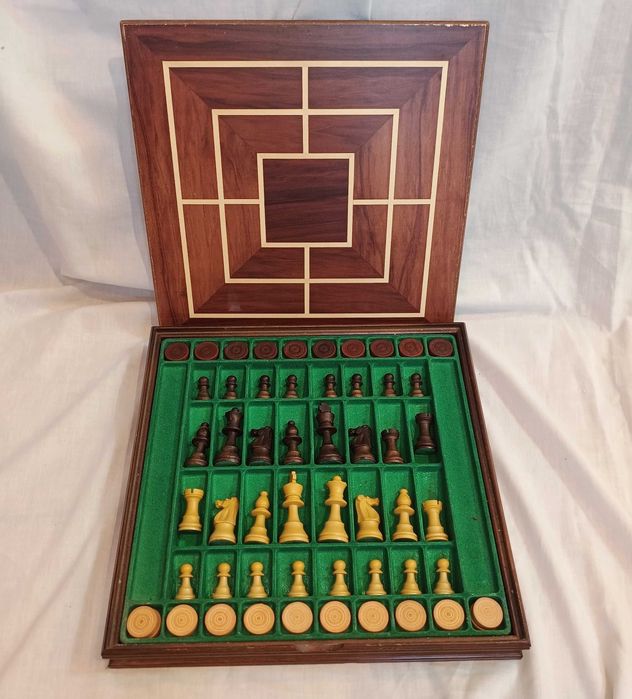 Tabuleiro Xadrez Damas Madeira