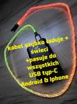 Kabel USB C  szybkie ładowanie Android Apple  świeci led thunderbolt