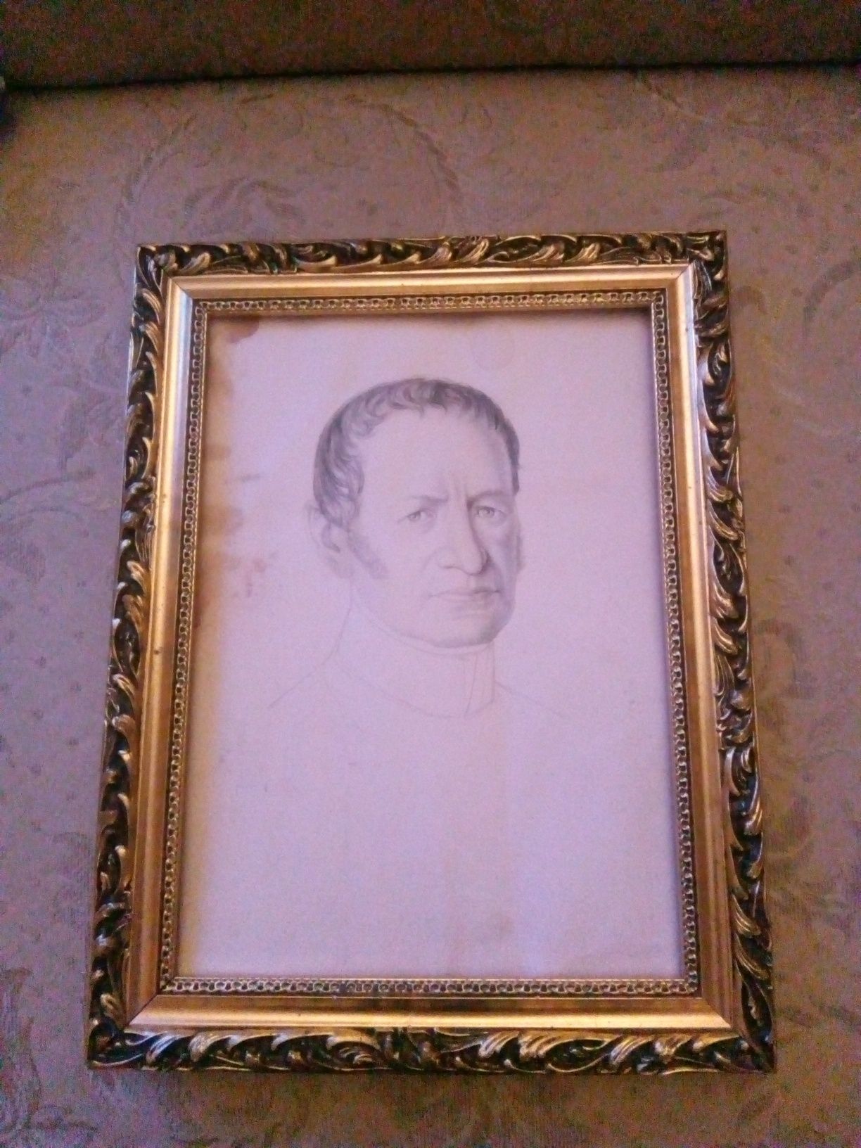 Bardzo stary szkic portret Rzeszowskiego Notariusza