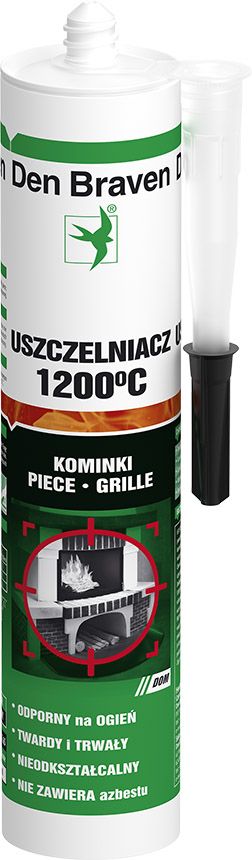 Uszczelniacz Fire Sealant 1200 C czarny 280 ml DEN BRAVEN