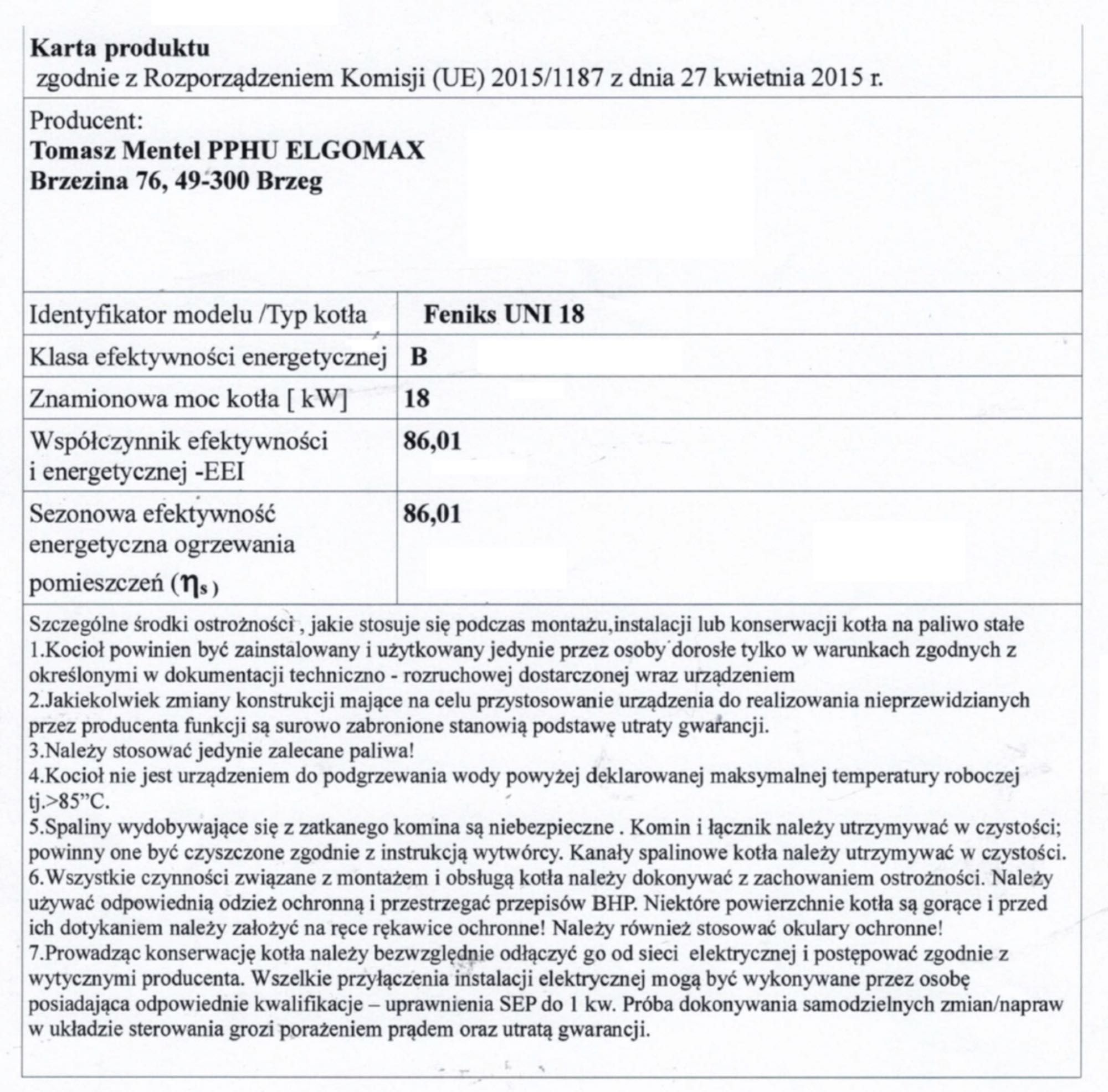 Kocioł zasypowy Feniks UNI 18 kW - nowoczesne i ekologiczne ogrzewanie