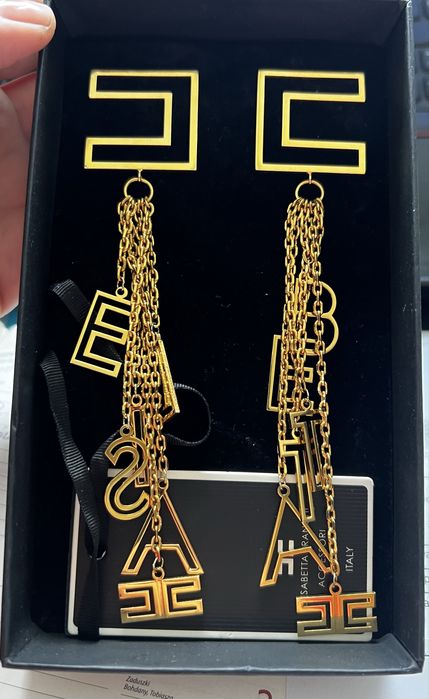 Kolczyki Elisabetta Franchi logowane efektowne sylwester studniowka