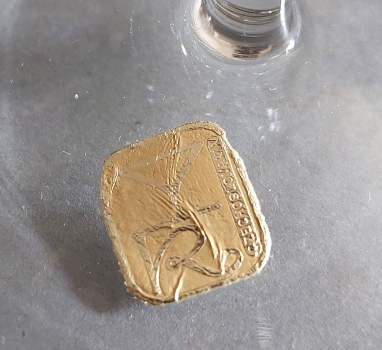 Bohemia kieliszki flet 2szt. Herb Most. Kolekcjonerski.