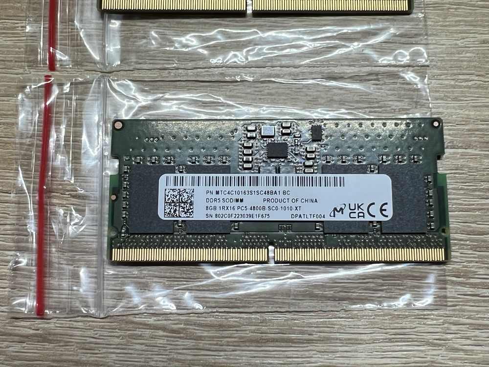 Pamięć RAM do laptopa 2x8 GB(16GB) DDR5 4800 MHz SO-DIMM Micron