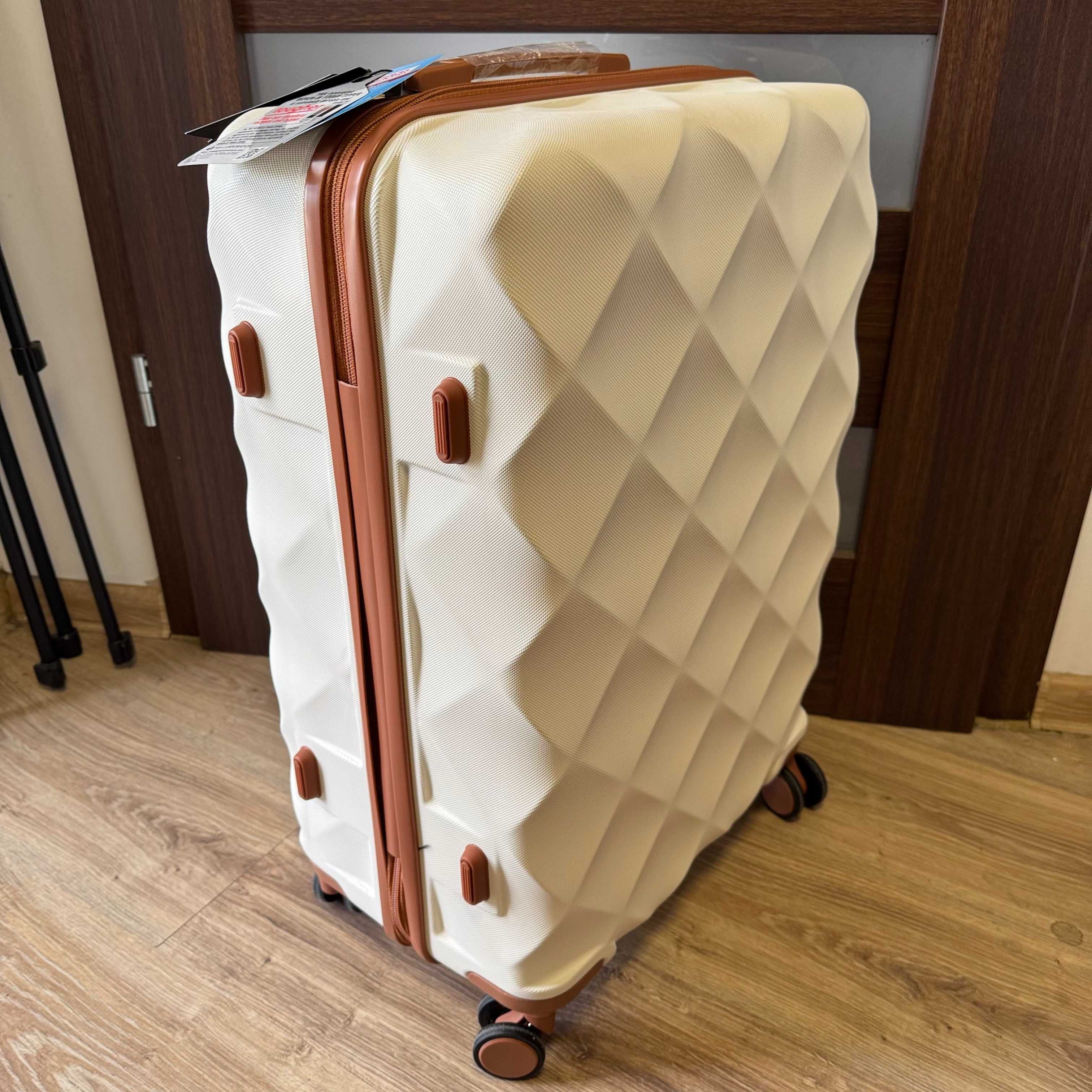 BRITISH TRAVELLER K2395L Duża Walizka podróżna 91l zamek TSA 4 kółka
