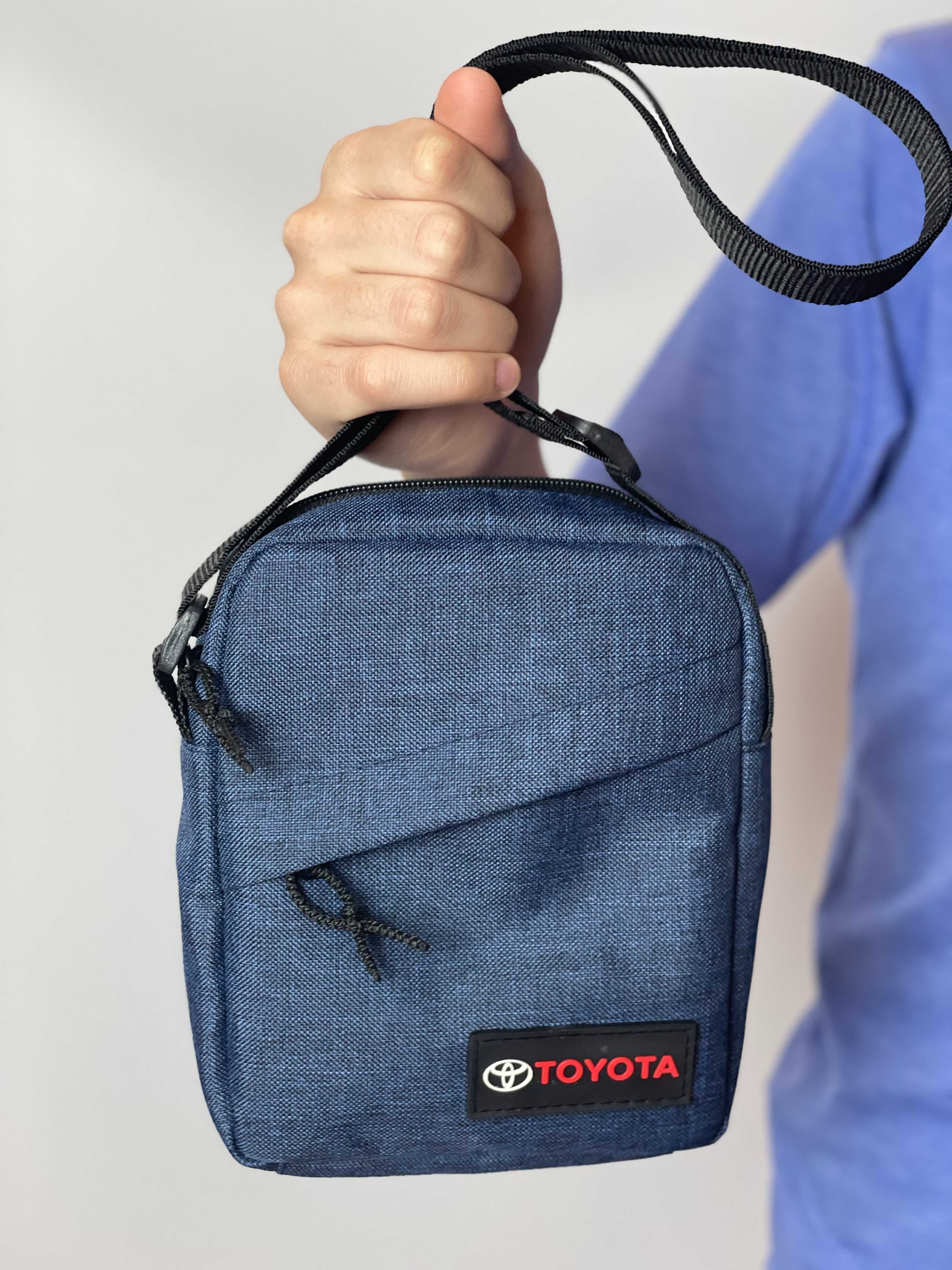 Мужской мессенджер Toyota через плечо | Синяя тканевая сумка Тойота