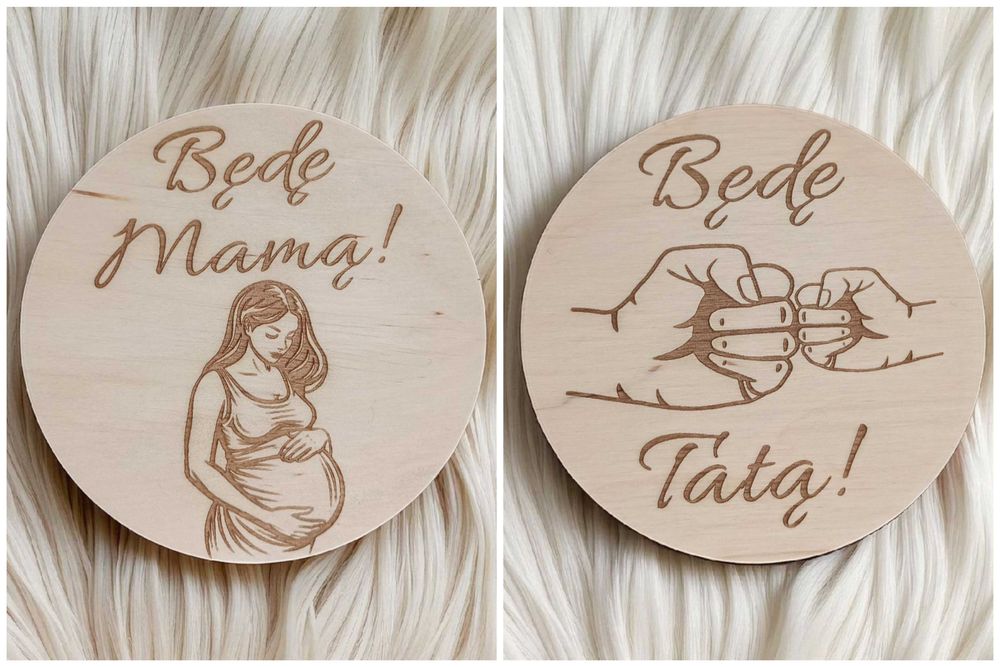 Drewniane Tabliczki z Miesiącami Do Sesji Ciążowych