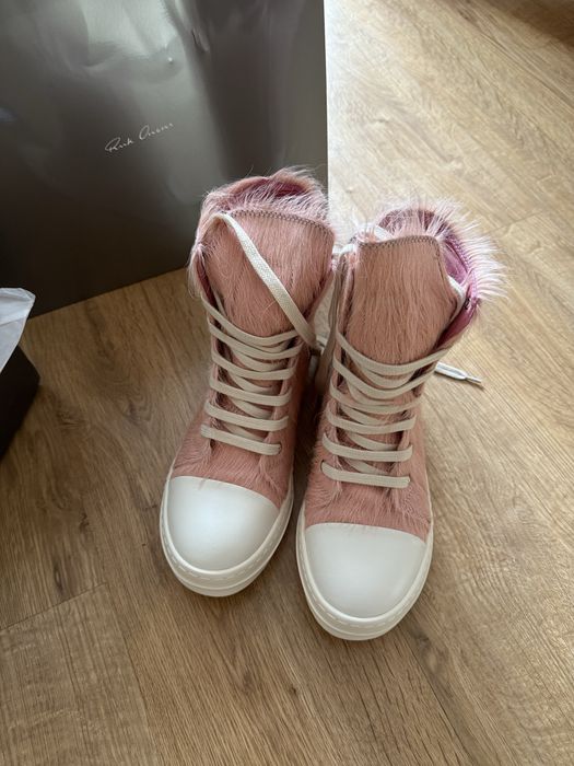 Rick owens pink fur różowe 39