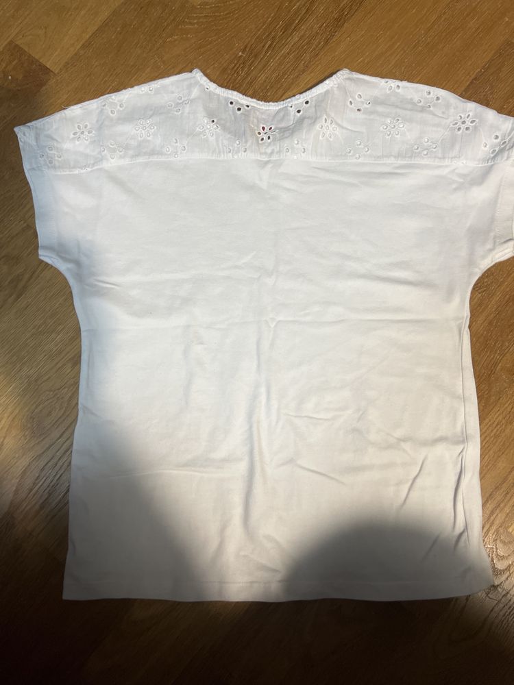 Biała bluzka t-shirt r. 140 cm. Lincoln&sharks (5.10.15)