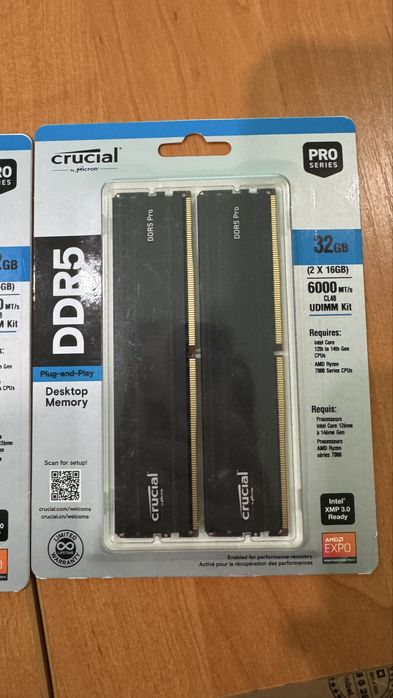 Оперативна памʼять crucial 32gb 6000mhz ddr5 16x2