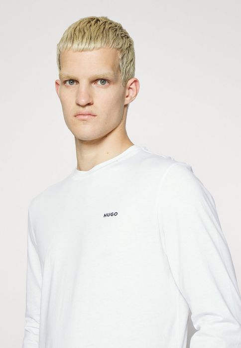 Koszulka z długim rękawem biała z logo Hugo S