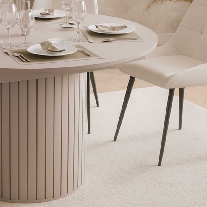 Stół okrągły ELLIE rozkładany 120-160 cm kaszmir mat