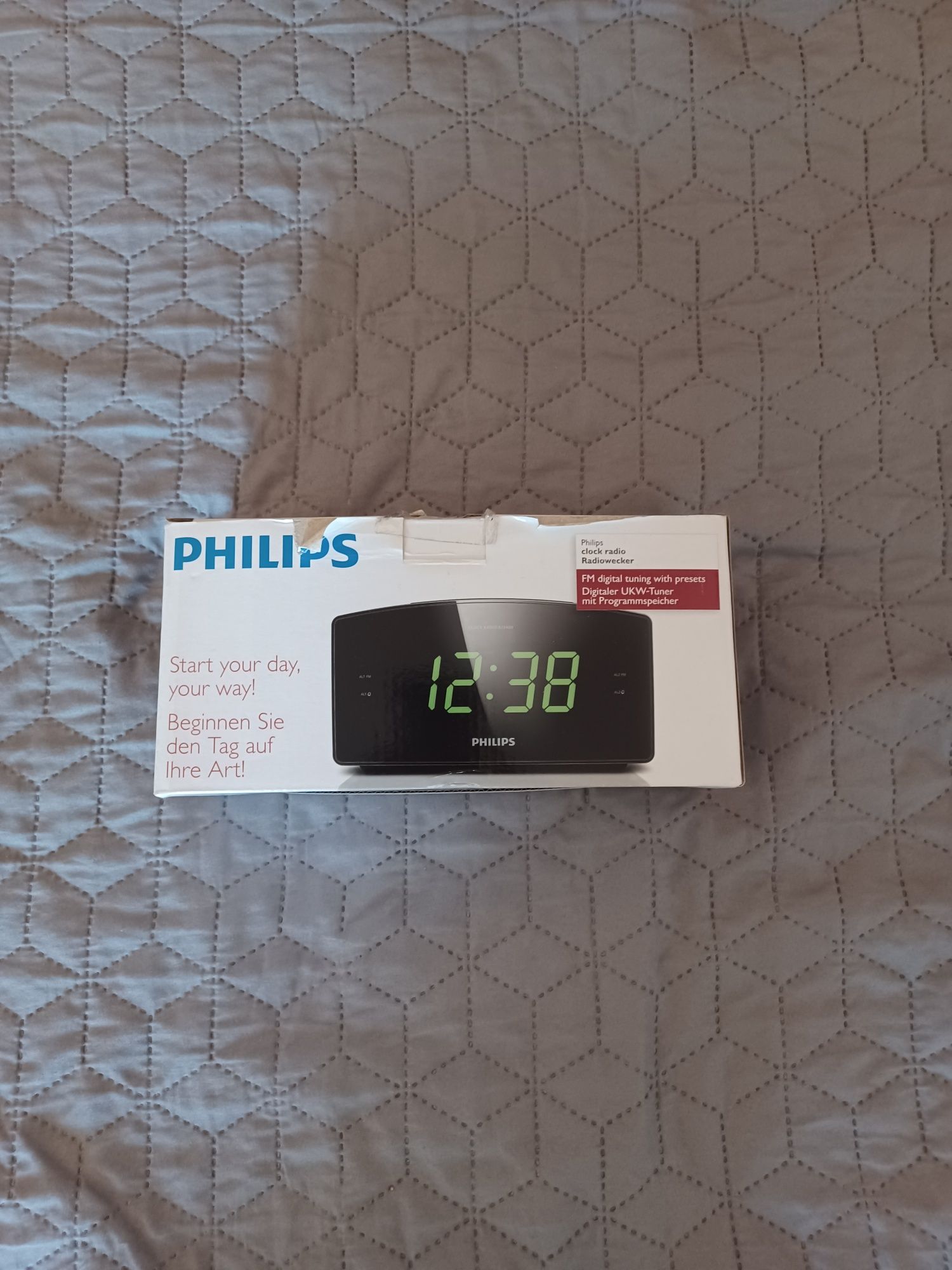 Despertador Digital Philips com Rádio FM — Como Novo + Caixa
