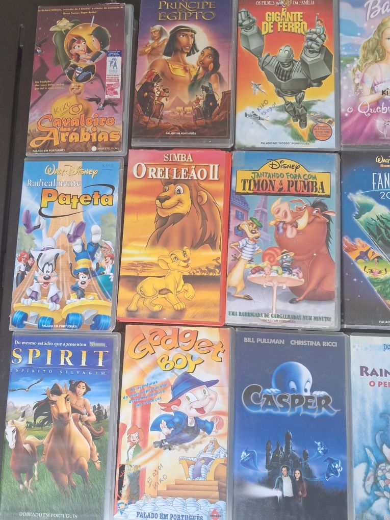 Conjuntos 12 Cassetes VHS Animação Infantil