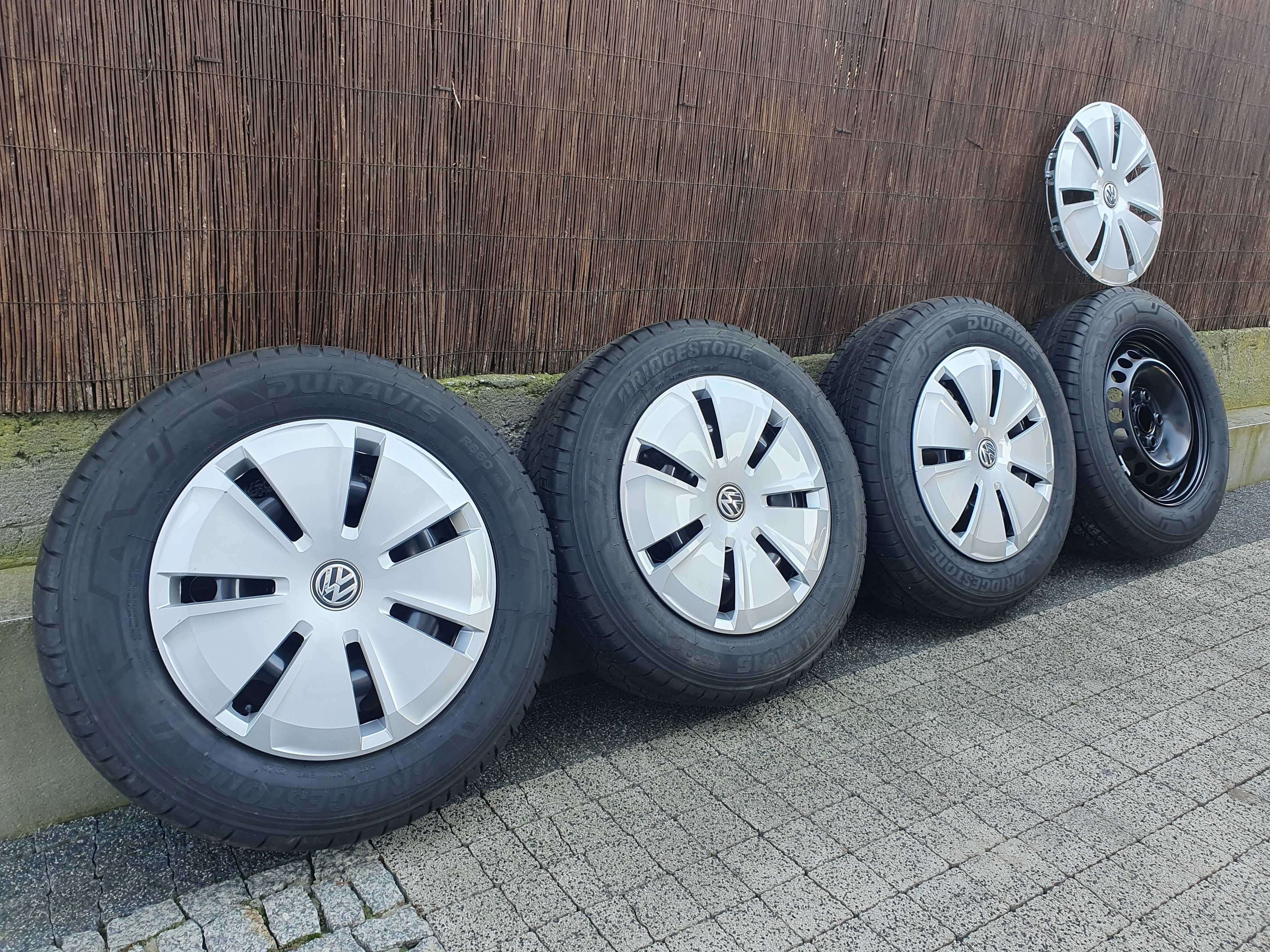 4x Oryginalne koła VW T6 205/65/16C Bridgestone Duravis Demo! 2022r.