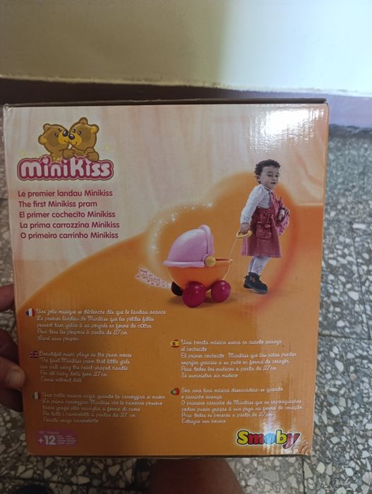 Wózek gondolka dla lalki, lalek 27cm Smoby MiniKiss grający