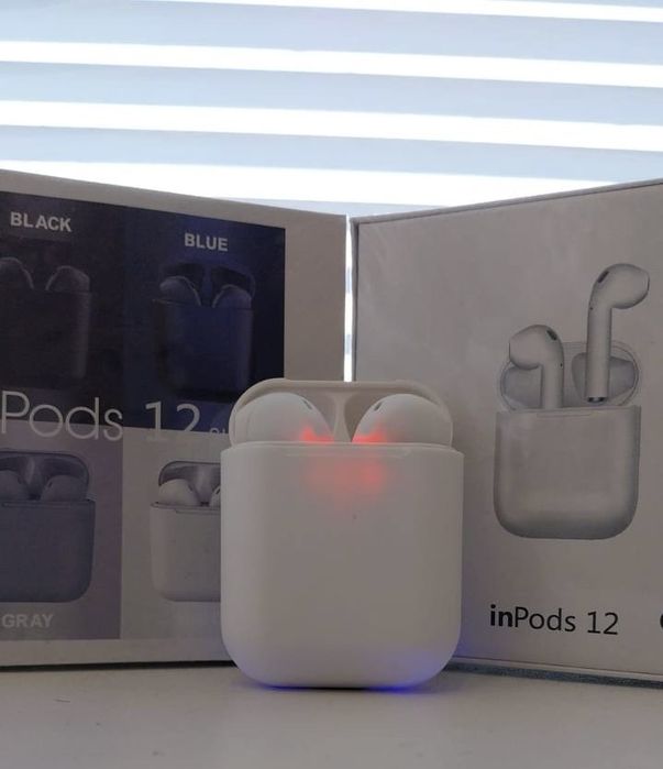i12 Pods • Нові • Чистий звук • Bluetooth 5.0 • Білі/Чорні/Сині