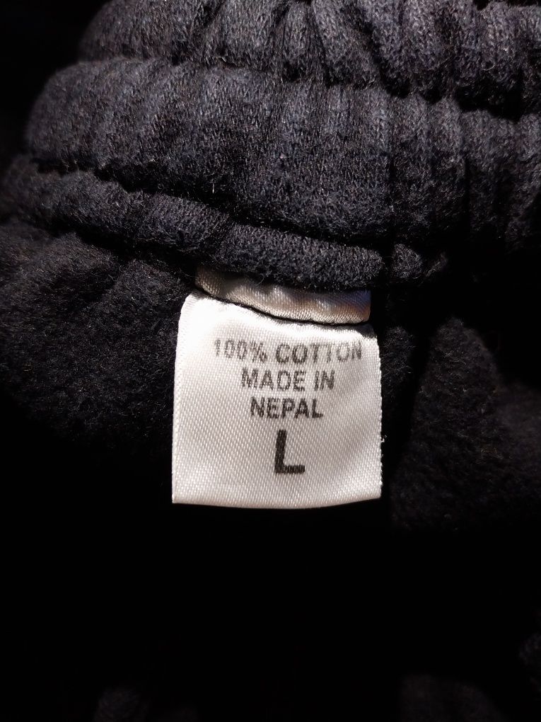 Czarne Spodnie dresowe szarawary alladynki z NEPALU 100% bawełna Haft