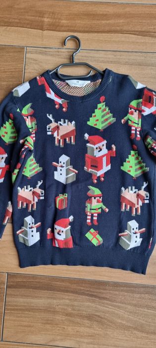 Sweter i koszula swiateczna r.158/164 H&M