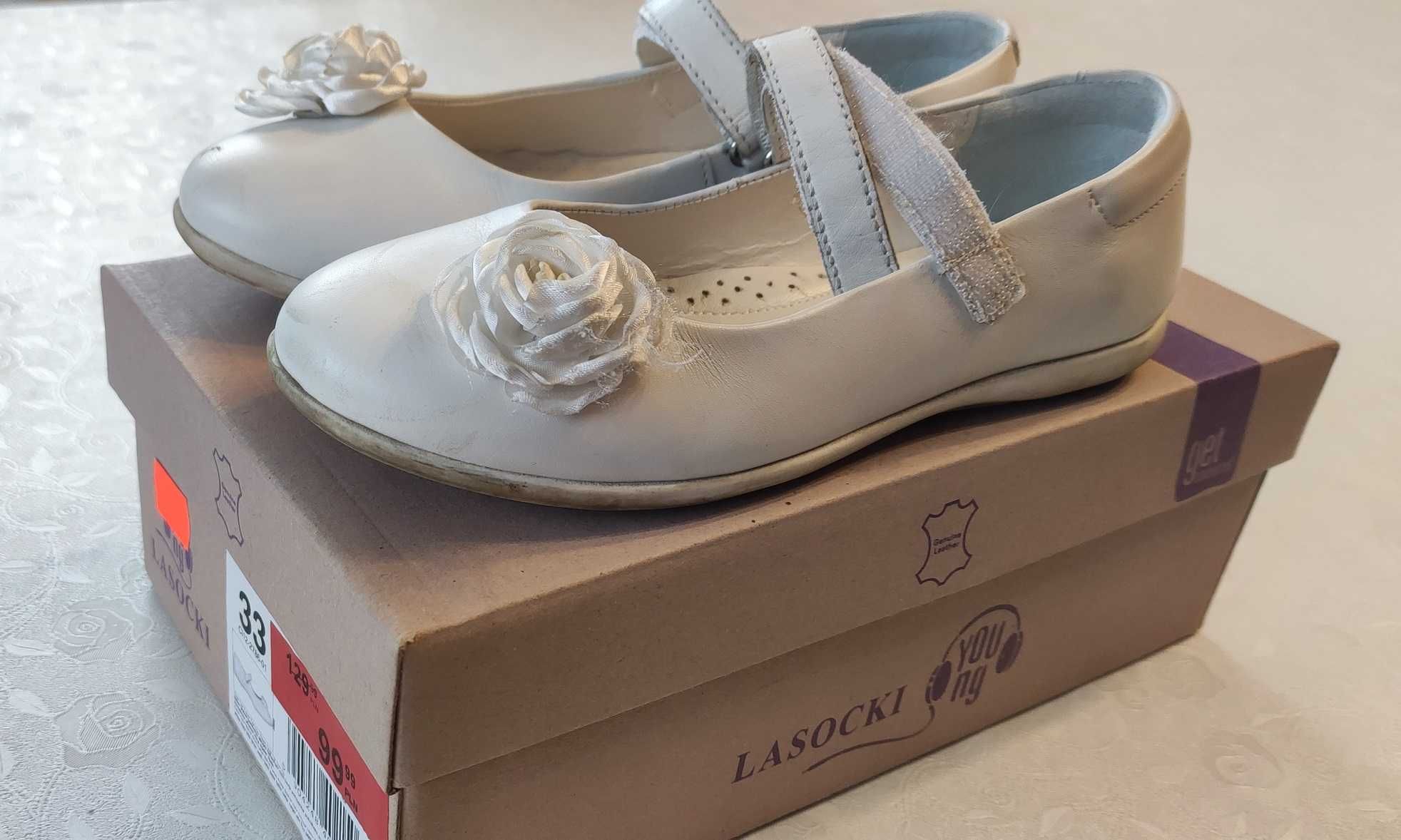 Skórzane buty komunijne Lasocki dziewczynka rozmiar 33